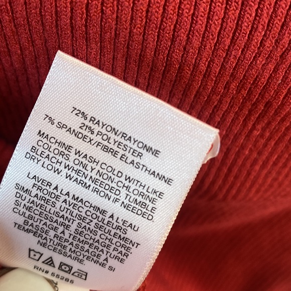 Express Red Ribbed Bow Bodysuit - Picture 6 of 6